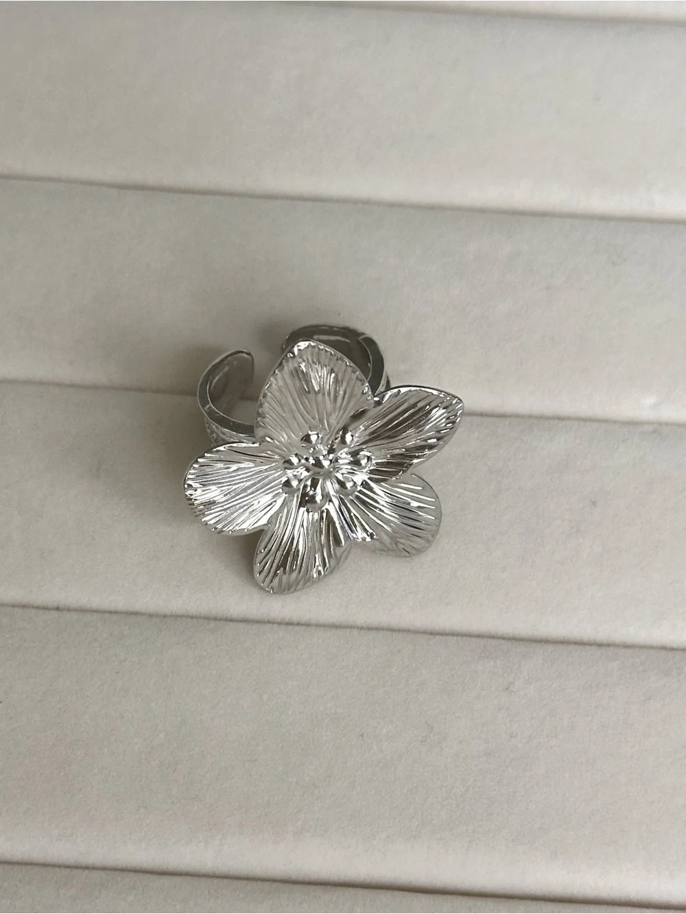New! Silver Floral Statement Ring - Picture 2 of 5